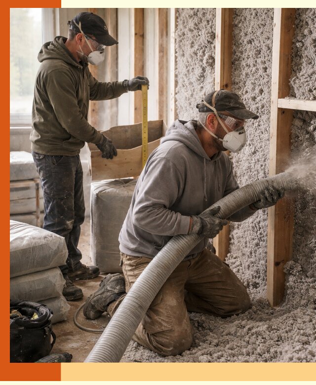 Утепление таунхауса эковатой в Гусь-Хрустальном для максимально теплых стен