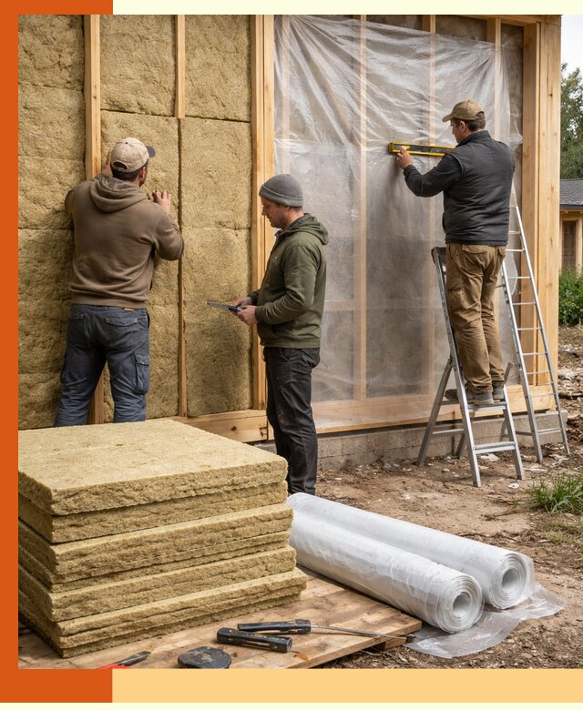 Утепление каркасного дома в Гусь-Хрустальном под ключ с гарантией качества