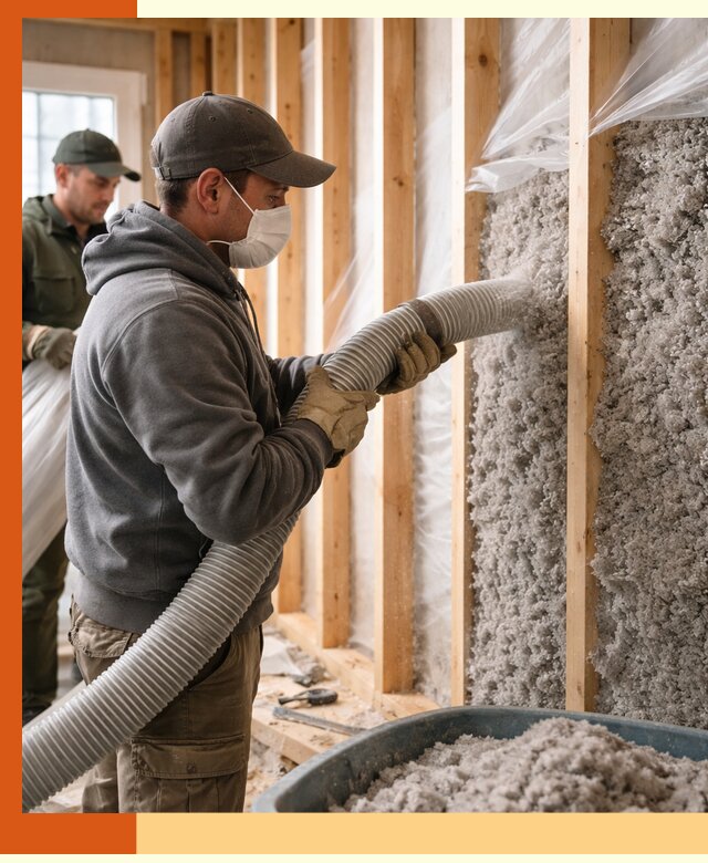 Утепление каркасного дома эковатой в Гусь-Хрустальном — качественно и надолго