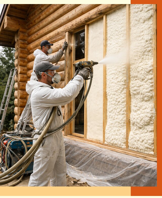 Утепление деревянного дома ППУ в Гусь-Хрустальном от 4493 руб/м2 | ТепломастерГсь — под ключ