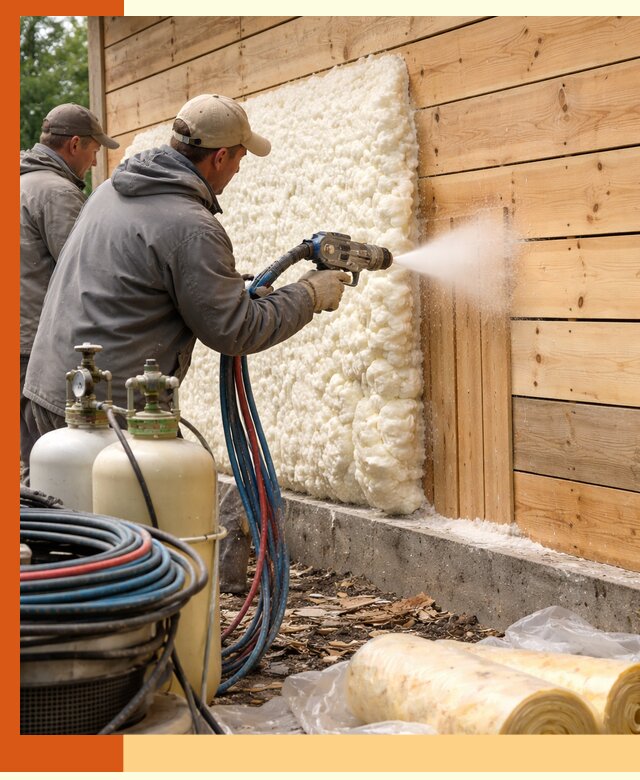 Утепление деревянного дома пенополиуретаном в Гусь-Хрустальном
