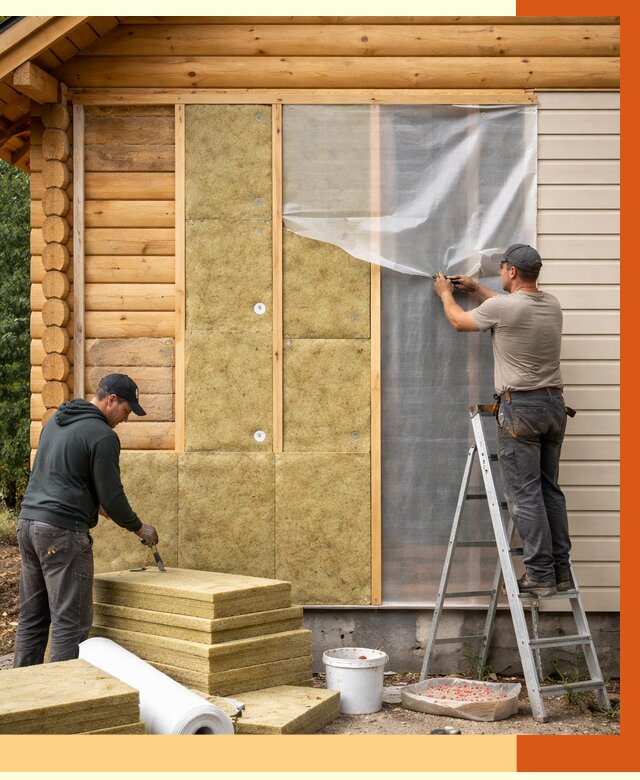 Утепление дома из бруса в Гусь-Хрустальном от 4012 руб./м2 — работы под ключ | ТепломастерГсь