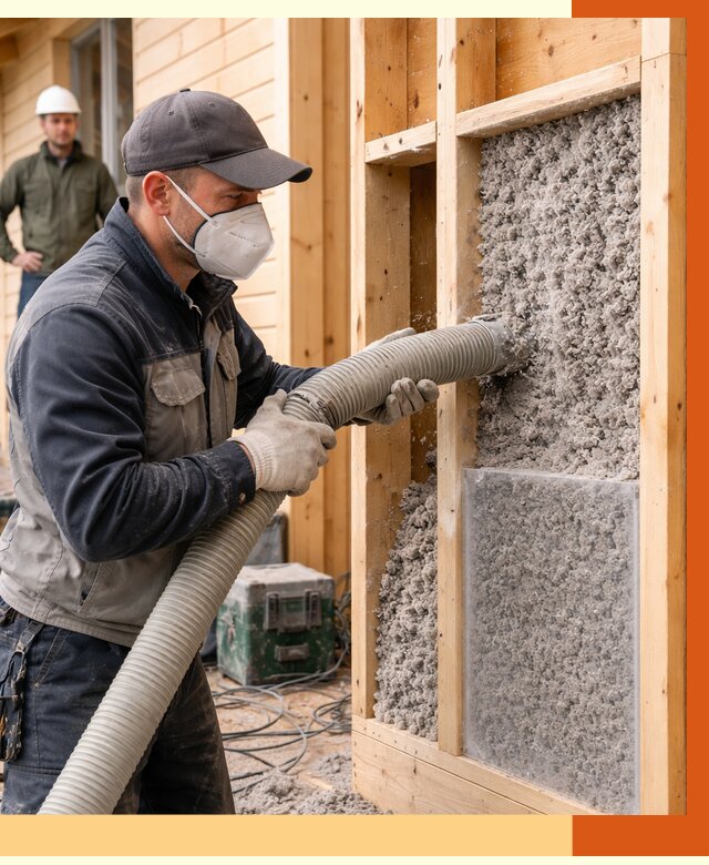 Утепление дома из бруса эковатой в Гусь-Хрустальном от 1979 руб/м2 | ТепломастерГсь