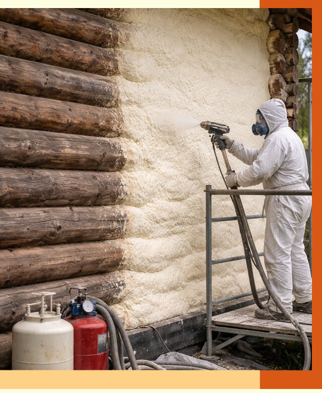 Утепление бревенчатого дома ППУ в Гусь-Хрустальном под ключ от 6686 руб. | ТепломастерГсь