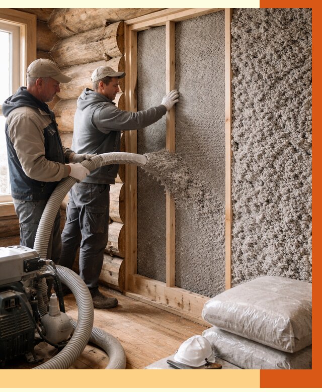 Утепление бревенчатого дома эковатой в Гусь-Хрустальном от 2942 руб. | ТепломастерГсь