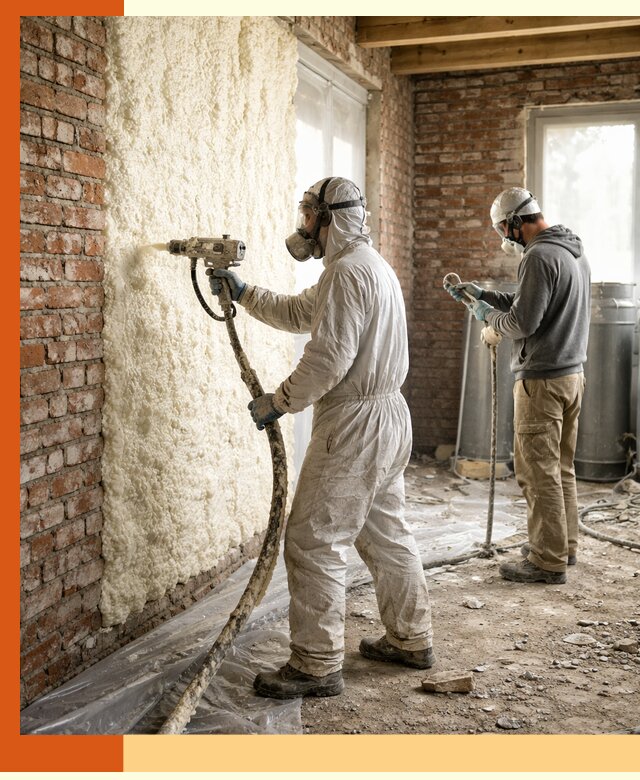 Утепление кирпичного дома пенополиуретаном в Гусь-Хрустальном