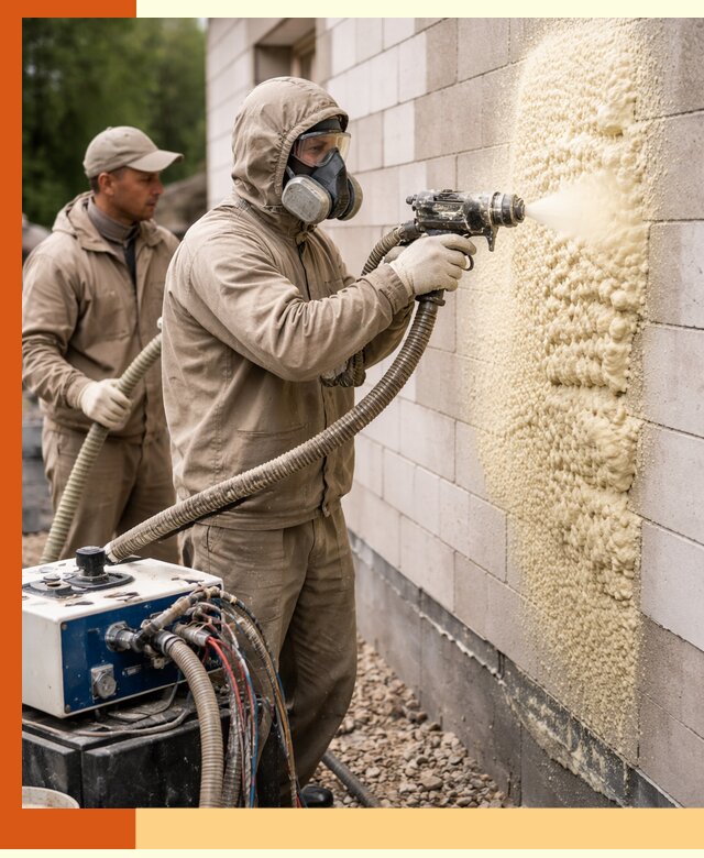 Утепление дома из газобетона ППУ в Гусь-Хрустальном — надежная теплоизоляция