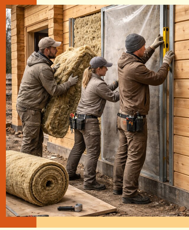 Утепление дома из двойного бруса в Гусь-Хрустальном качественно и надёжно