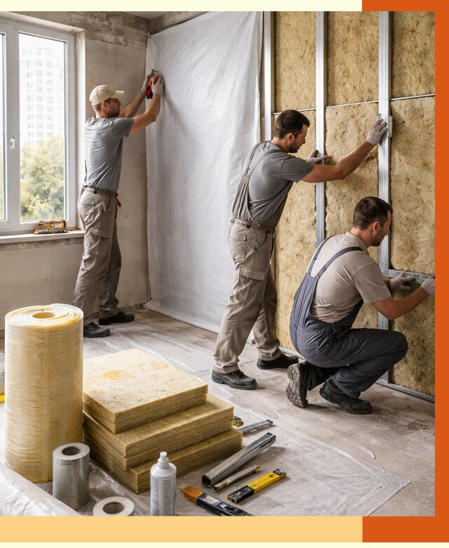 Утепление квартиры в Гусь-Хрустальном от 4814 руб/м2 — утеплить квартиру изнутри и снаружи | ТепломастерГсь