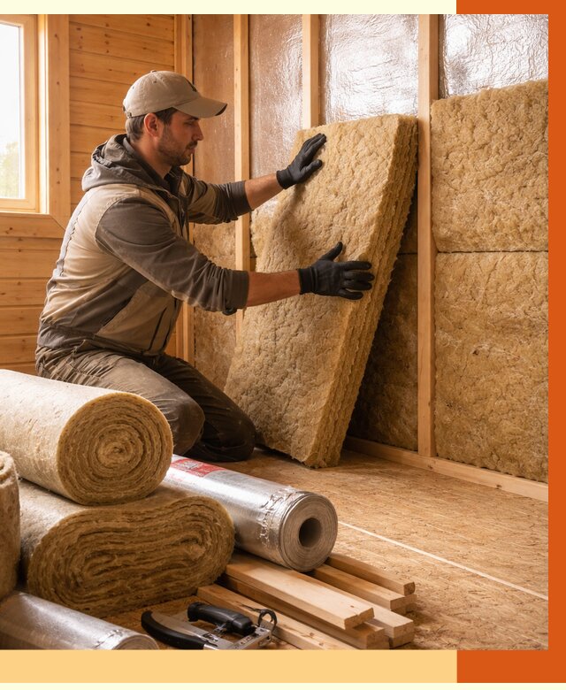 Утепление бани в Гусь-Хрустальном под ключ от 4814 руб./м2 — утеплить потолок, пол и стены | ТепломастерГсь