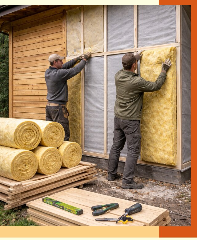 Утепление бани снаружи в Гусь-Хрустальном от 90933 руб. под ключ | ТепломастерГсь