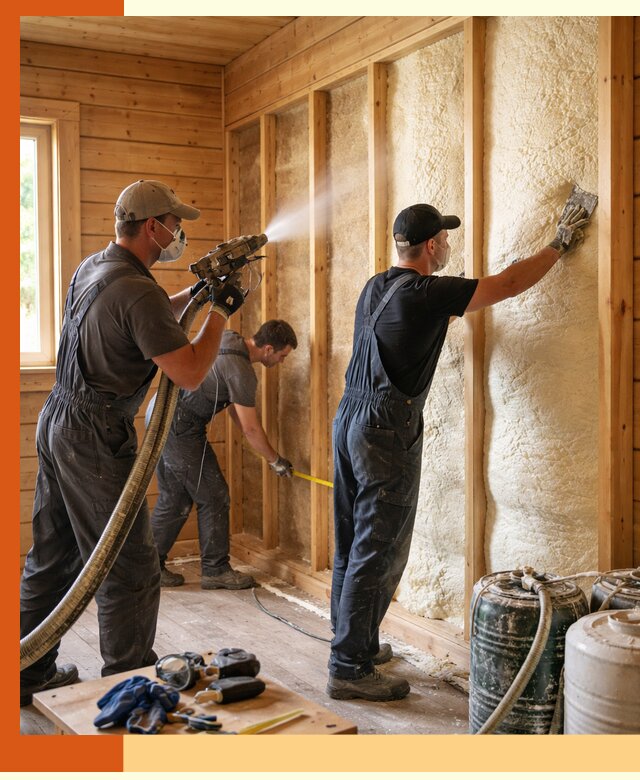 Утепление бани пенополиуретаном (ППУ) в Гусь-Хрустальном