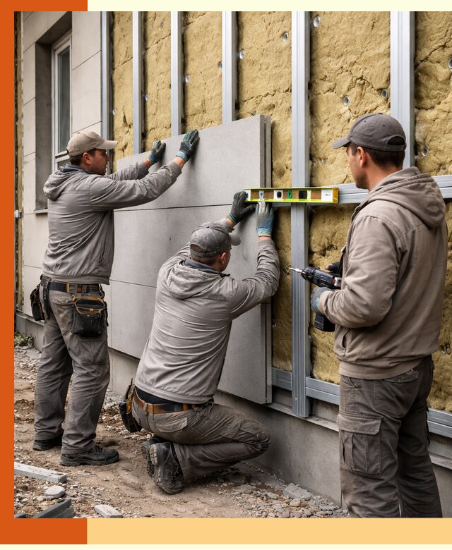 Утепление вентилируемого фасада под ключ в Гусь-Хрустальном
