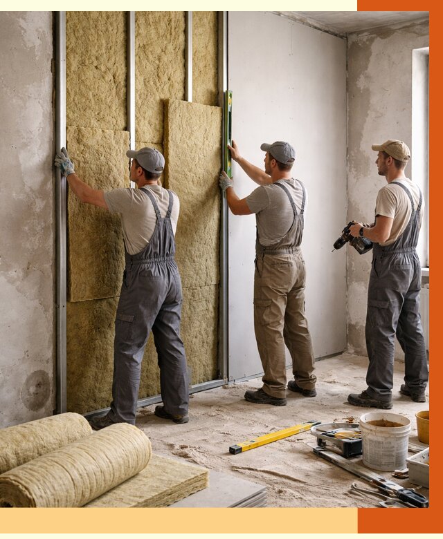 Утепление стен изнутри в Гусь-Хрустальном от 2407 руб/м² под ключ | ТепломастерГсь