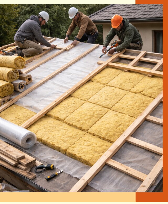 Утепление скатной крыши в Гусь-Хрустальном от 1337 руб./м2 под ключ | ТепломастерГсь