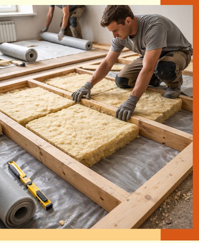 Утепление деревянного пола в Гусь-Хрустальном от 1605 руб./м2 под ключ | ТепломастерГсь