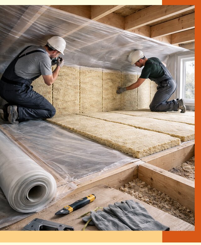 Утепление перекрытий в Гусь-Хрустальном от 3049 руб/м2 — утепление межэтажных и чердачных | ТепломастерГсь