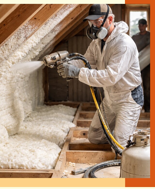 Утепление чердака ППУ в Гусь-Хрустальном от 9222 руб./м2 — услуга под ключ | ТепломастерГсь