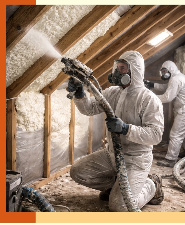 Утепление чердака пенополиуретаном (ППУ) в Гусь-Хрустальном