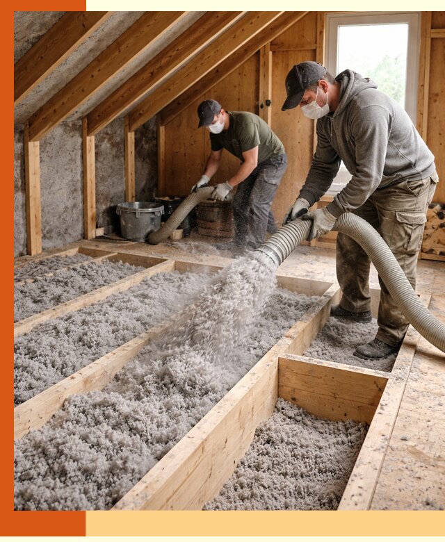 Утепление мансарды эковатой в Гусь-Хрустальном с гарантией качества