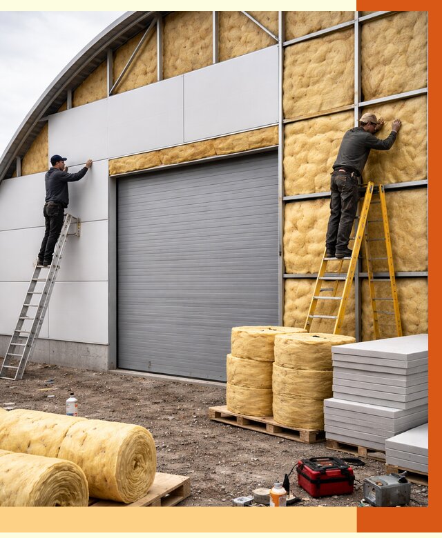 Утепление ангара пенополиуретаном в Гусь-Хрустальном от 7703 руб./м² — комплекс от ТепломастерГсь