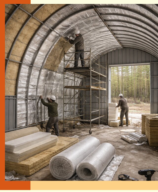 Утепление арочного ангара под ключ в Гусь-Хрустальном