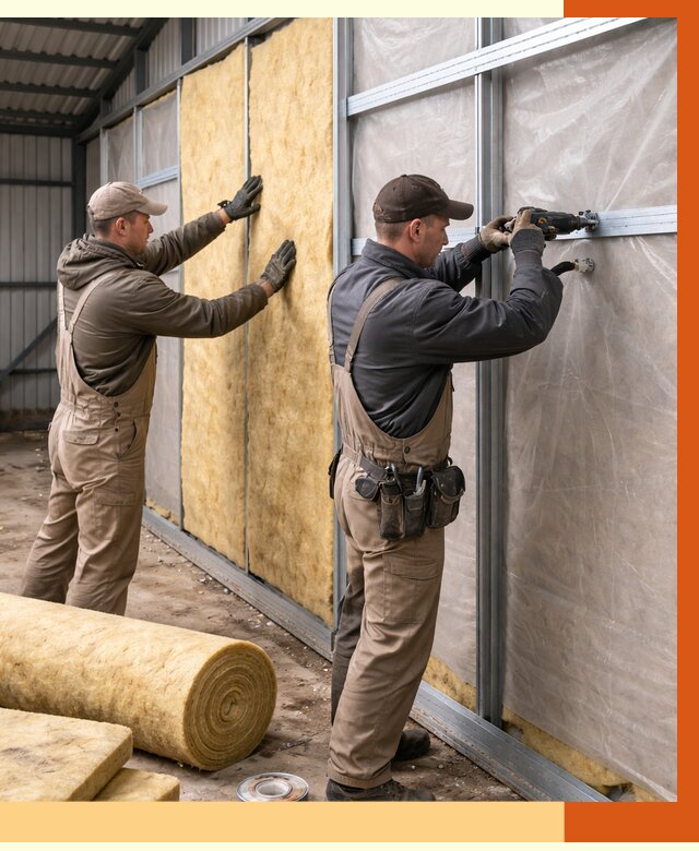 Утепление металлического ангара в Гусь-Хрустальном от 5082 руб/м2 — услуги под ключ | ТепломастерГсь