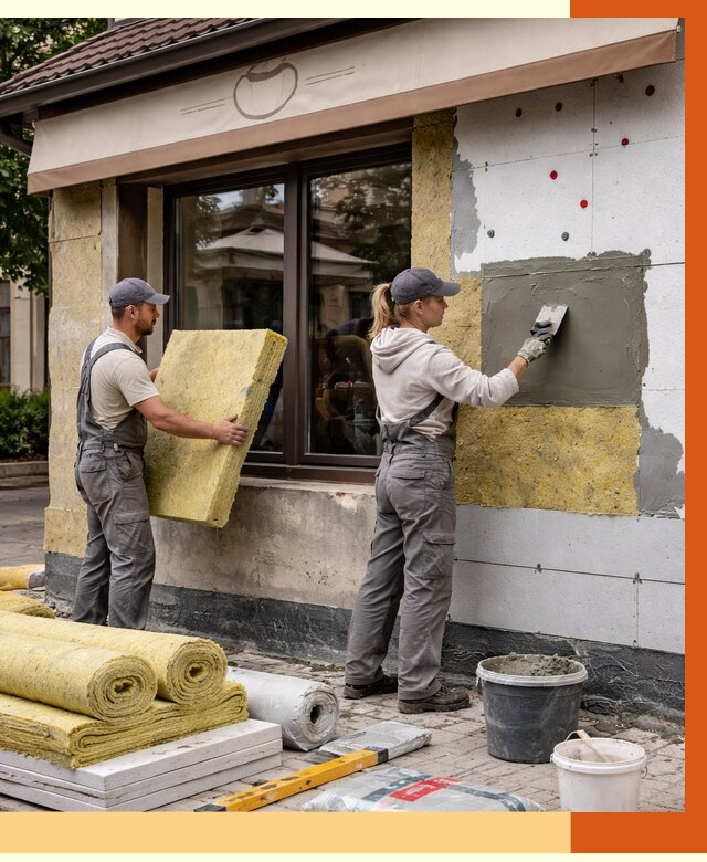 Утепление кафе в Гусь-Хрустальном от 4493 руб/м2 — комплексно под ключ | ТепломастерГсь