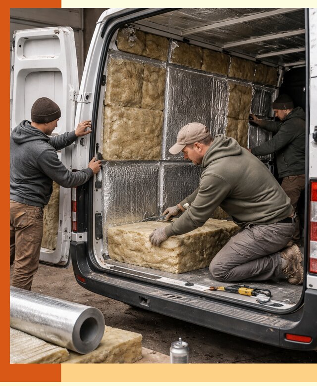 Утепление фургона в Гусь-Хрустальном: профессиональная теплоизоляция и шумоизоляция