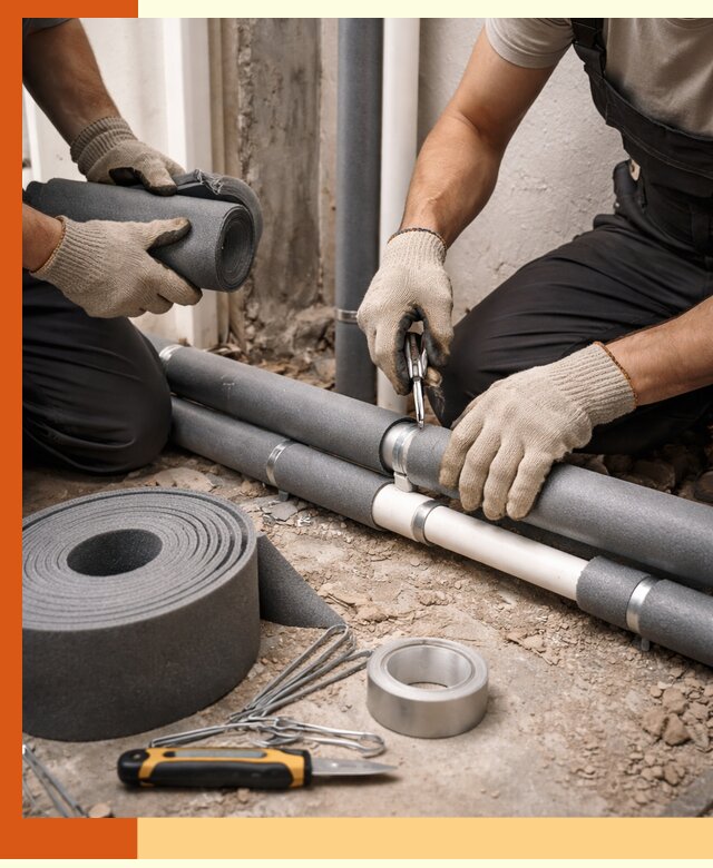 Утепление труб водоснабжения в Гусь-Хрустальном — монтаж и защита сети