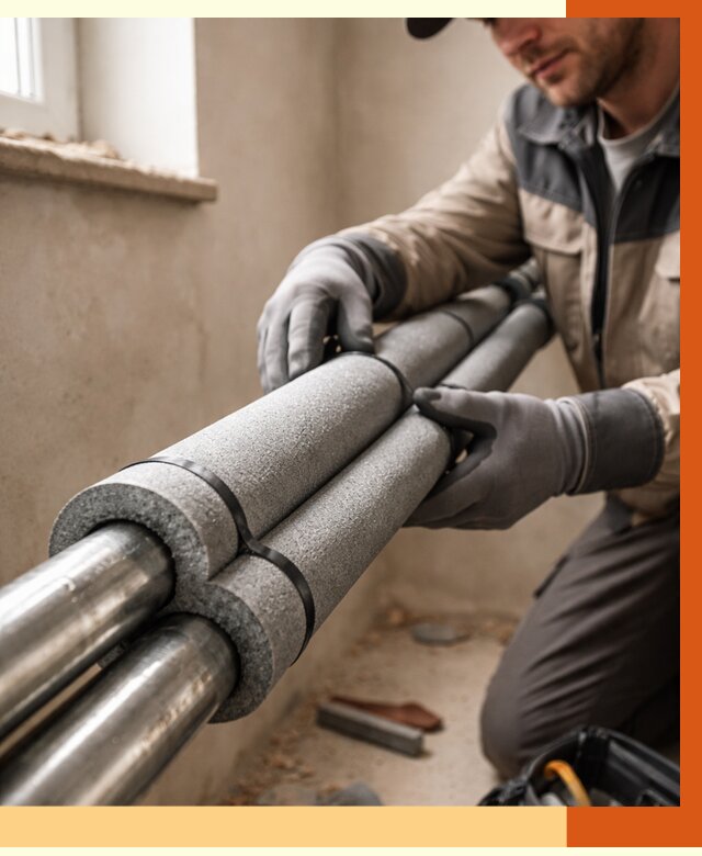 Утепление труб отопления в Гусь-Хрустальном от 3049 руб. за м² — услуги под ключ | ТепломастерГсь