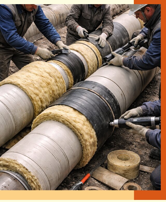 Утепление трубопровода в Гусь-Хрустальном под ключ от 1979 руб. — надежно и выгодно | ТепломастерГсь