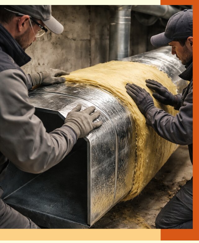 Утепление воздуховодов в Гусь-Хрустальном от 4493 руб. — теплоизоляция вентиляции | ТепломастерГсь