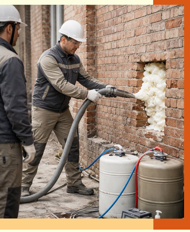 Заливка ППУ в пустоты кирпичной стены в Гусь-Хрустальном от 2942 руб. | ТепломастерГсь