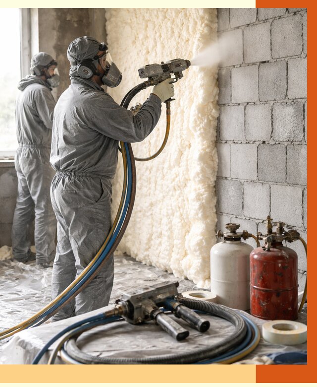 Утепление блочной стены ППУ в Гусь-Хрустальном от 4547 руб./м² — ТепломастерГсь