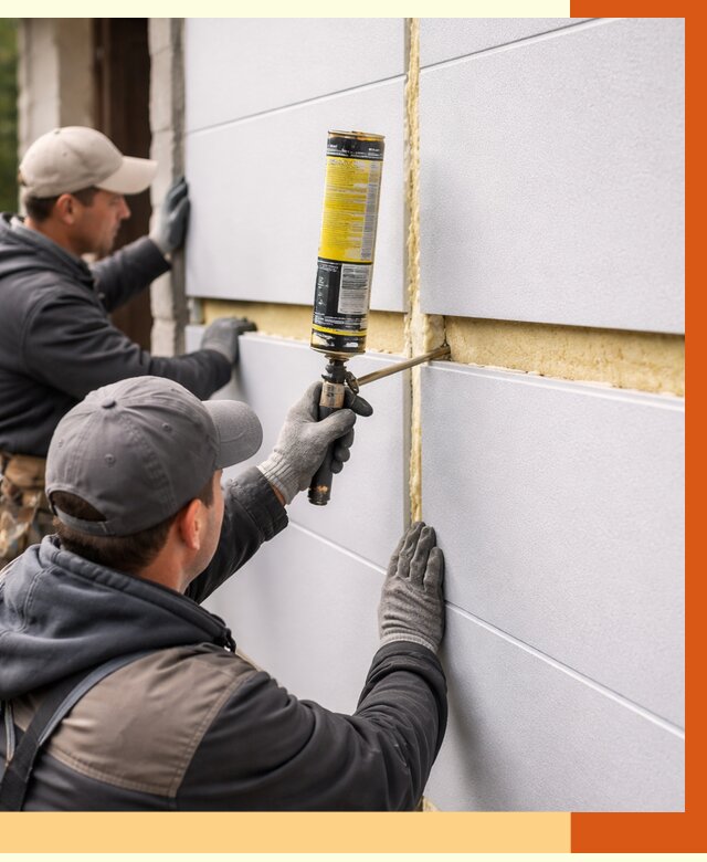 Утепление сэндвич панелей ППУ в Гусь-Хрустальном от 4493 руб. за м2 | ТепломастерГсь