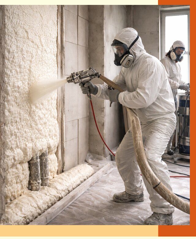 Напыление пенополиуретана в Гусь-Хрустальном от 8024 руб./м2 — услуги и монтаж ППУ | ТепломастерГсь