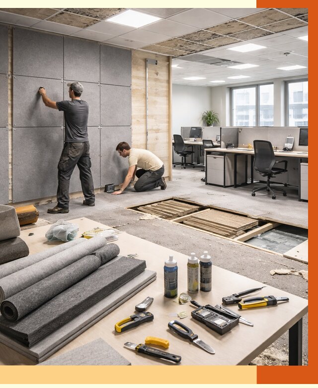 Профессиональная шумоизоляция офиса в Гусь-Хрустальном от 7221 руб. за м2 | ТепломастерГсь