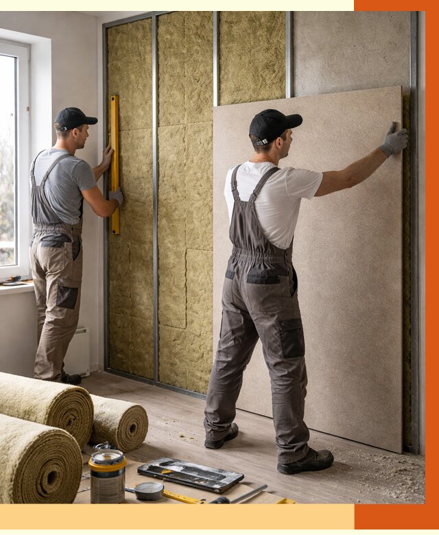 Шумоизоляция стен в Гусь-Хрустальном от 4814 руб/м2 — звукоизоляция стен под ключ | ТепломастерГсь