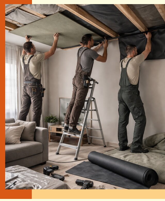 Шумоизоляция потолка в Гусь-Хрустальном — профессиональное устранение шумов