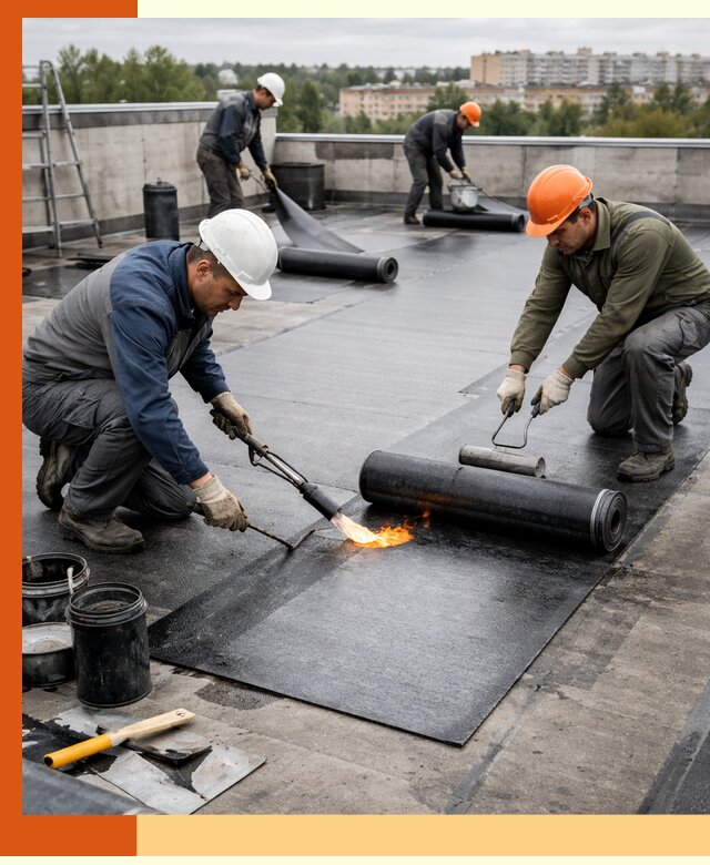 Профессиональная гидроизоляция плоской кровли в Гусь-Хрустальном