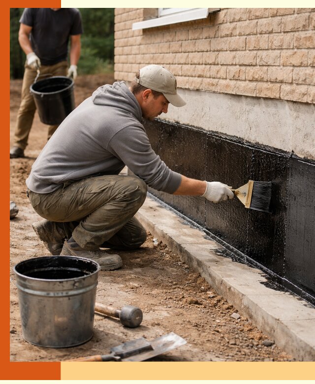 Гидроизоляция цоколя домов и зданий в Гусь-Хрустальном эффективными методами