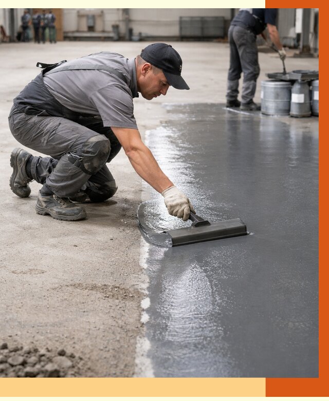 Гидроизоляция промышленного пола в Гусь-Хрустальном от 1284 руб./м2 — ТепломастерГсь специалисты под ключ