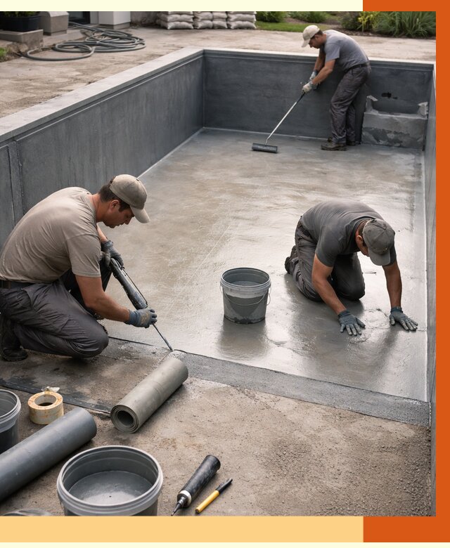 Профессиональная гидроизоляция бассейна в Гусь-Хрустальном от 6954 руб. за м2 | ТепломастерГсь