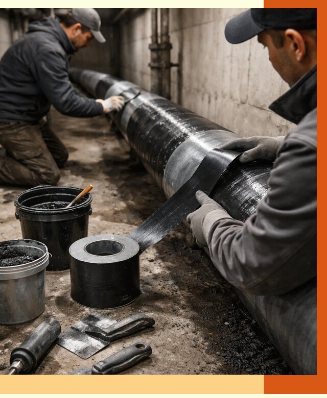 Гидроизоляция труб в Гусь-Хрустальном от 2675 руб. — профессиональная герметизация | ТепломастерГсь