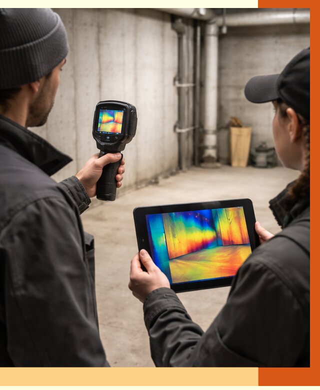 Тепловизионное обследование подвала в Гусь-Хрустальном от 4814 руб. — проверка гидроизоляции | ТепломастерГсь
