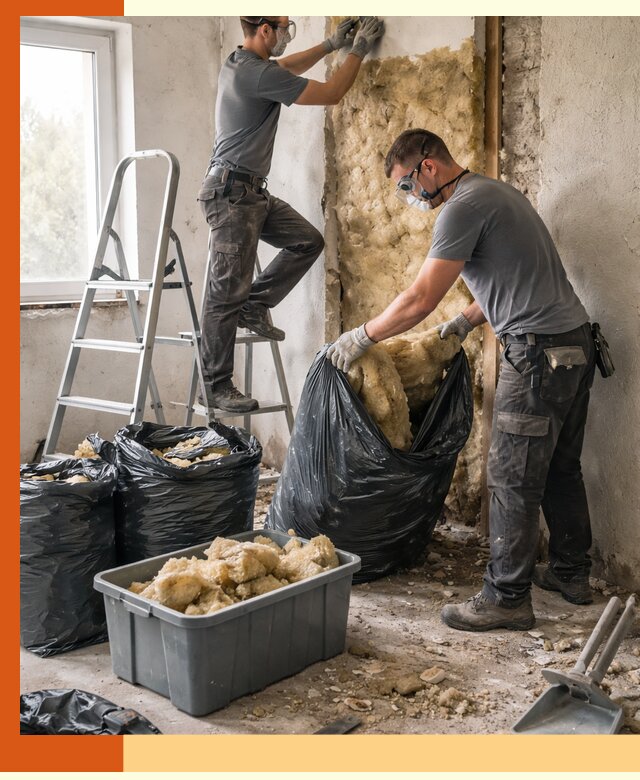 Демонтаж старого утеплителя и вывоз отходов в Гусь-Хрустальном