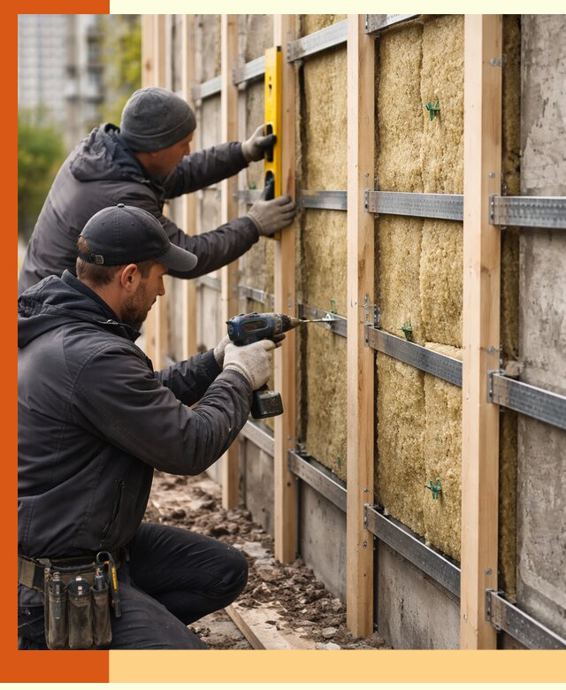 Монтаж обрешетки под утепление зданий и квартир в Гусь-Хрустальном