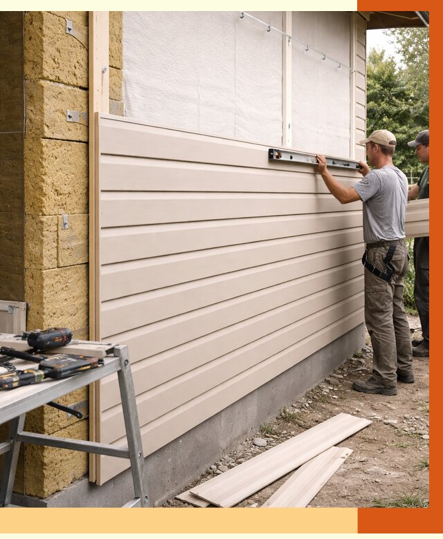 Монтаж сайдинга после утепления в Гусь-Хрустальном от 1979 руб. — обшивка и облицовка | ТепломастерГсь